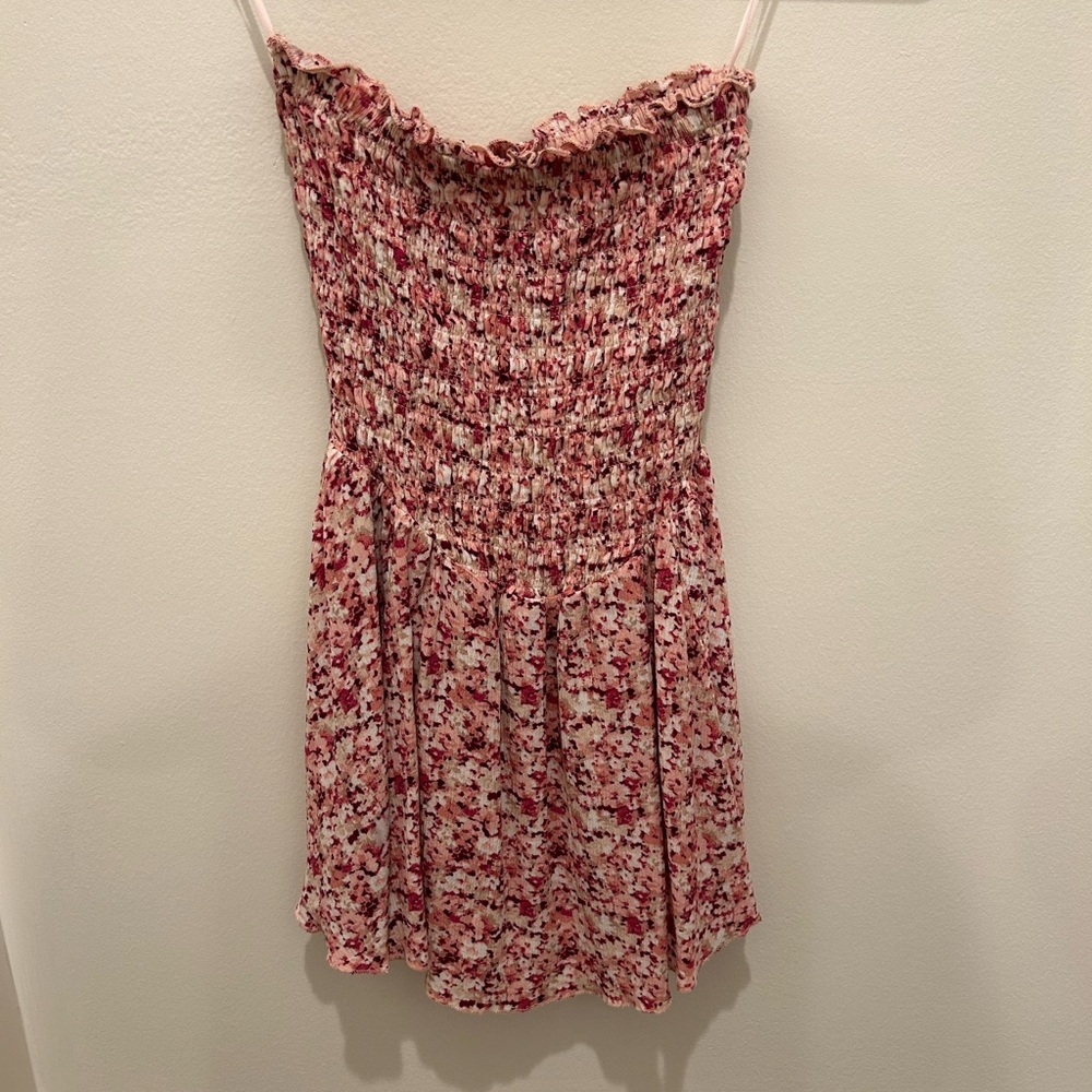 Garage strapless colorful pink mini dress size p/s